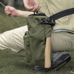 Portable Canvas Tent Pegs Storage Bag Tent Stakes Organizer Wind Rope Hammer Tool Pouch Camping Fishing Accessories Waist Pack