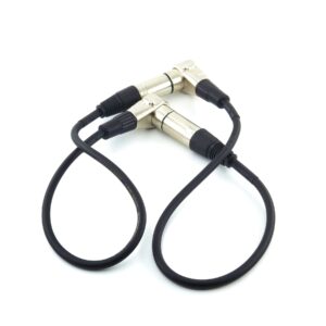 WJSTN Right-Angle Female XLR to Straight Male XLR Plug Cable, XLR Cable XLR Camera Adapter (2FT)