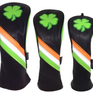 ReadyGOLF Irish Shamrock Embroidered Headcover Set Driver, Fairway, Hybrid