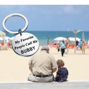 My Favorite People Call Me Bubby Keychain for Grandpa Birthday Father's Day or Christmas Gifts for Grandfather (Call Me Bubby K)