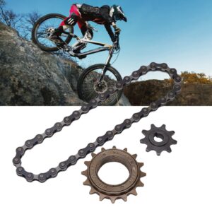 VBESTLIFE Single Speed Freewheel&Chain Lit, 16 Tooth Freewheel 9 Tooth Sprocke 38 Section Chain for Mountain Bike