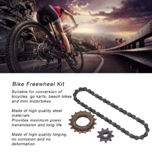 VBESTLIFE Single Speed Freewheel&Chain Lit, 16 Tooth Freewheel 9 Tooth Sprocke 38 Section Chain for Mountain Bike