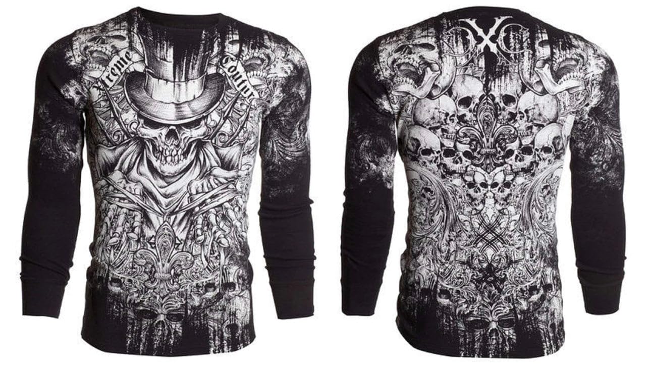 Xtreme Couture by Affliction Men's Thermal Shirt Offering (Black) (S)