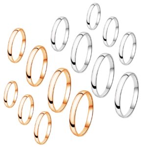 mjust 14pcs 1mm stainless steel women's plain band knuckle stacking midi toe rings comfort fit