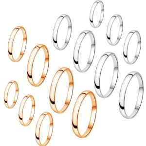 MJust 14PCS 1mm Stainless Steel Women's Plain Band Knuckle Stacking Midi Toe Rings Comfort Fit