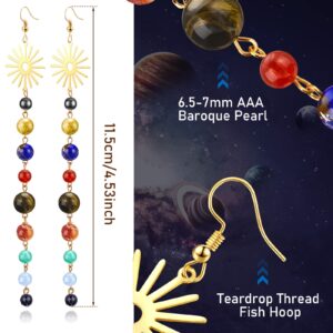 Solar System Earrings Universe Galaxy Dangle Statement Earrings Drop Planet Earrings Aesthetic Jewelry Women's Drop Dangle Earrings for Women