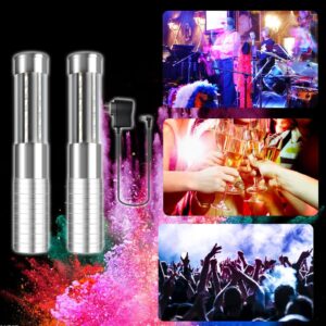 Ecostrobe Strobe Baton Light,Stage Handheld Light,Champagne Bottle Sparklers, Reusable Indoor Concert LED Lights - for Bar Club Birthday Weddings Parties (Silver 2 PC)