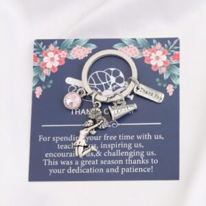 BLEOUK Cheer Coach Gift Appreciation Gift For Coach Cheerleader Keychain Coach Leaving Gift Cheer Team Jewelry (cheer coach keychain)