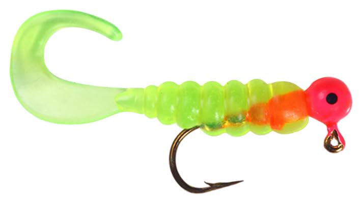 Moose Baits Crappie Jigs, Crappie Baits, Grub Fishing Lures, Curly Tail Worms for Bass Fishing, Crappie Fishing Gear, Soft Plastic Grubs, Curl Tail Grubs, Pink Swimbait with 1/8 oz Jig Heads