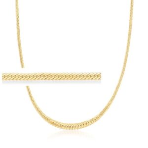 Ross-Simons Italian 14kt Yellow Gold Graduated Cuban-Link Necklace. 18 inches