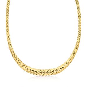 Ross-Simons Italian 14kt Yellow Gold Graduated Cuban-Link Necklace. 18 inches