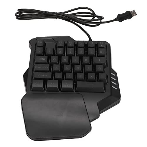 One Handed Keyboard, Plug and Play Wide Compatibility Mini Gaming Keyboard 35 Keys Accurate Control for Dorm for Home for Game