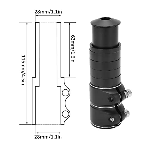 Cosiki Mountain Bike Stem Extender, Portable High Strength Durable Reliable Bike Accessories with Hex Wrench for Mountain Bikes Road Bikes