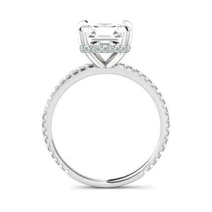 Moissanite world 3.50 Carat Radiant Moissanite & Hidden Halo Engagement Ring 14k White Gold (11mm), Handcrafted Engagement Rings (8)