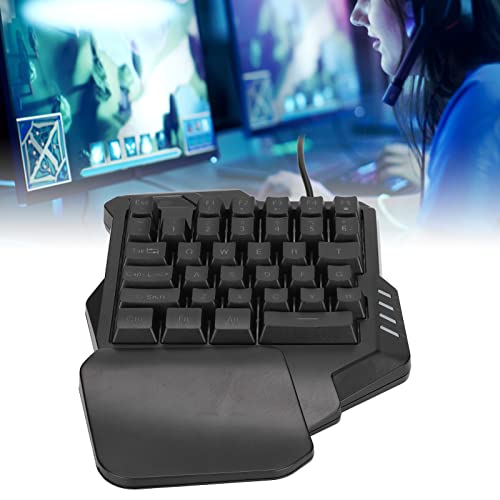 One Handed Keyboard, Plug and Play Wide Compatibility Mini Gaming Keyboard 35 Keys Accurate Control for Dorm for Home for Game