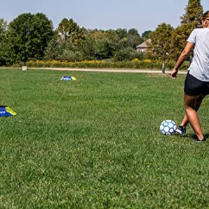 Triumph Sports Backyard Footgolf Set – Includes 3 Targets and 1 Official Size 5 Soccer Ball, Blue