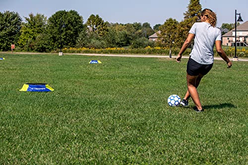 Triumph Sports Backyard Footgolf Set – Includes 3 Targets and 1 Official Size 5 Soccer Ball, Blue