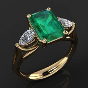 koguxuix fashion jewelry elegant women 18k gold filled square cut emerald gemstone birthstone wedding bridal band rings (6)