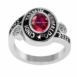 A2Z CUSTOM JEWELRY fully customized Girl Ladies Women’s fashion class ring for high school, college, university, academy senior junior graduation ceremony gift for her sterling silver (tokyo empire)