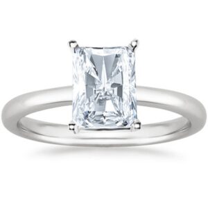 Houston Diamond District 14K White Gold 2 Carat Lab Grown Solitaire Radiant Cut Diamond Engagement Ring (2 Ct,H-I Color VS1-VS2 Clarity),size:8