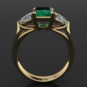 Koguxuix Fashion Jewelry Elegant Women 18k Gold Filled Square Cut Emerald Gemstone Birthstone Wedding Bridal Band Rings (6)