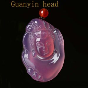 jin yu jia yuan Emperor purple chalcedony safety buckle Ruyi Pendant Pink Purple agate jade (purple, leaf(46 * 26mm))