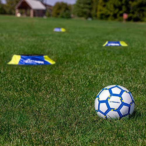 Triumph Sports Backyard Footgolf Set – Includes 3 Targets and 1 Official Size 5 Soccer Ball, Blue