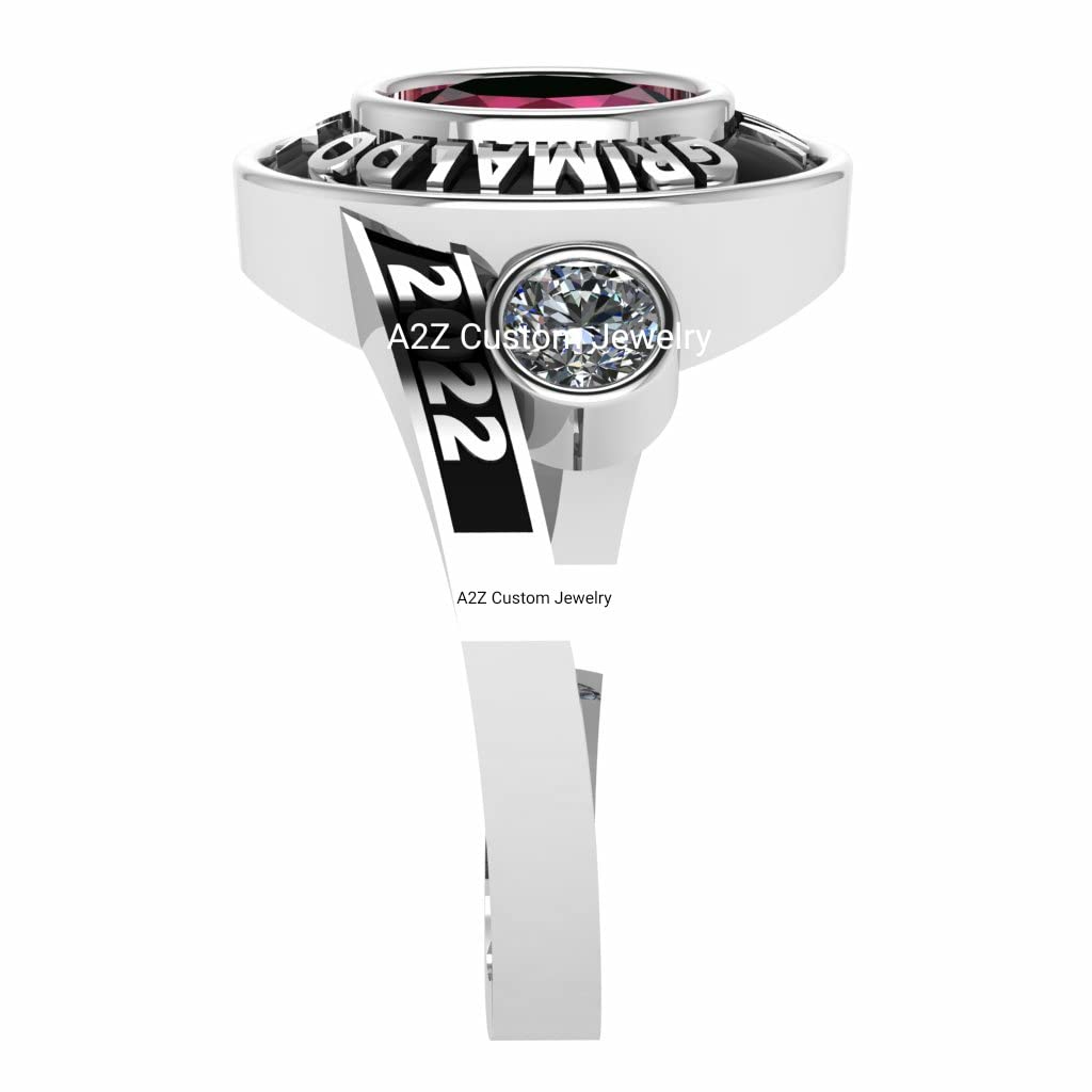 A2Z CUSTOM JEWELRY fully customized Girl Ladies Women’s fashion class ring for high school, college, university, academy senior junior graduation ceremony gift for her sterling silver (tokyo empire)