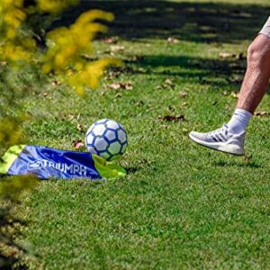 Triumph Sports Backyard Footgolf Set – Includes 3 Targets and 1 Official Size 5 Soccer Ball, Blue