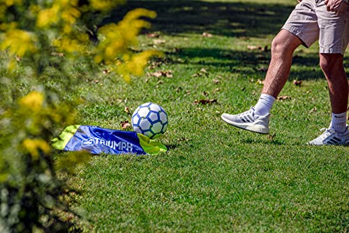 Triumph Sports Backyard Footgolf Set – Includes 3 Targets and 1 Official Size 5 Soccer Ball, Blue