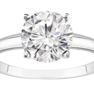 14K White Gold 1.5 Carat Lab Grown 4 Prong Solitaire Round Cut IGI CERTIFIED Diamond Engagement Ring (1.5 Ct,H-I Color VS1-VS2 Clarity)