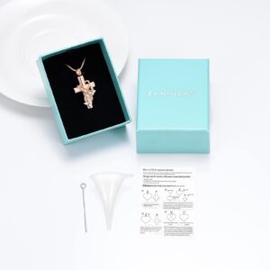 zeqingjw Cross Cremation Jewelry for Ashes Crystal Urn Necklace for Ashes Stainless Steel Urns Memorial Ashes Necklace Pendant Keepsake Jewelry