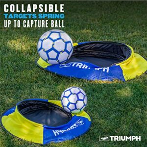 Triumph Sports Backyard Footgolf Set – Includes 3 Targets and 1 Official Size 5 Soccer Ball, Blue