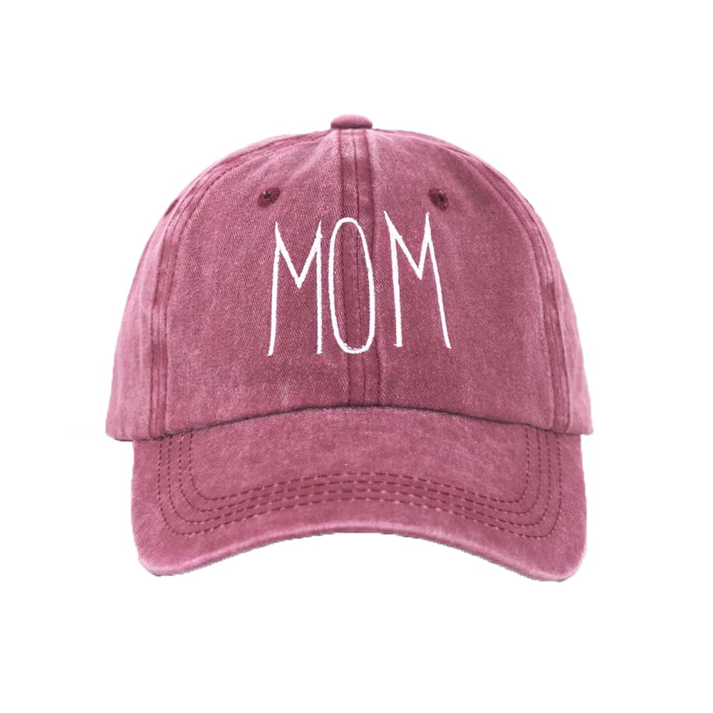 Women's Baseball Cap Mama Vintage Distressed Washed Cotton Adjustable Dad Hat Outdoor (DAD+MOM)