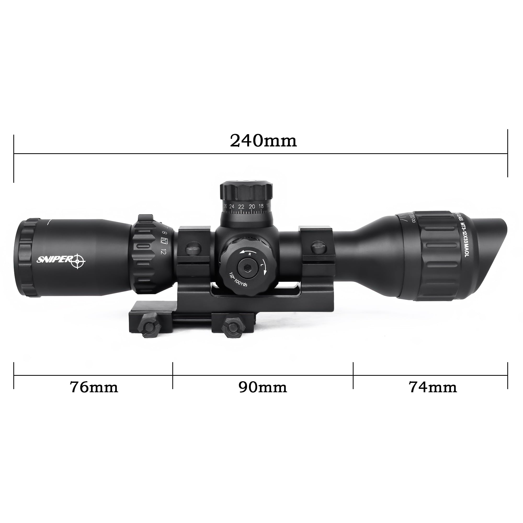 Sniper VT3-12X33MFFP First Focal Plane Compact Rifle Scope