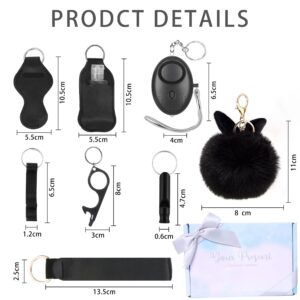 Safety Keychain for Women, Safety Keychain Set with Personal Alarm, 9 Pcs Protective Keychain Accessories for Women