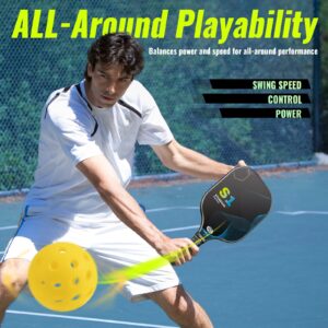 Pickleball Paddles, Pickleball Set, USAPA Approved Best Pickleball Rackets Fiberglass Face, Thicker Polypropylene Honeycomb Core, Lightweight Pickleball Paddles Set of 2 & 4 Indoor Outdoor balls & Bag