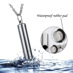 HaoQin jewelry 7 Pieces Cylinder Cremation Urn Necklaces for Ashes Stainless Steel Memorial Keepsake jewelry Ashes Locket Pendant