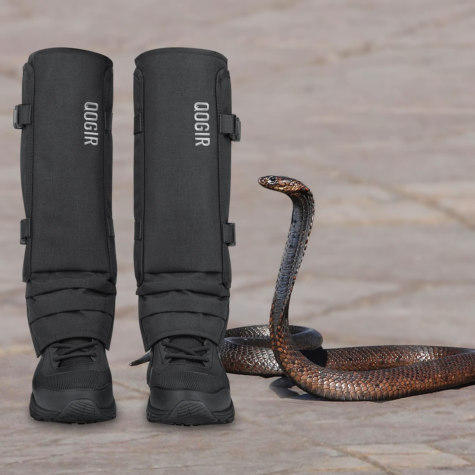 QOGIR Snake Gaiters 3 Pack: Durable Snake Guards for Hunting, Snake Gaiter Leggings for Men & Women, Snake Bite Protection for Lower Legs, Snake Proof Gaiters