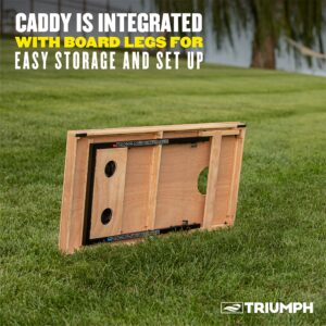 Triumph Sports LED 2x4 Cornhole Boards - Caddy Set and Grey and Blue