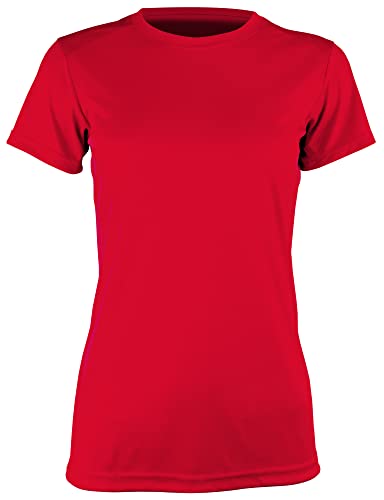 Epic Women's Cool Performance Dry-Fit Crew T-Shirts Red L