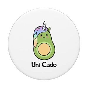 Uni Cado, Cute Avocado, Funny Unicorn, Guacamole, Vegan PopSockets Swappable PopGrip