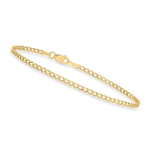 Canaria 2.3mm 10kt Yellow Gold Curb-Link Bracelet. 7 inches