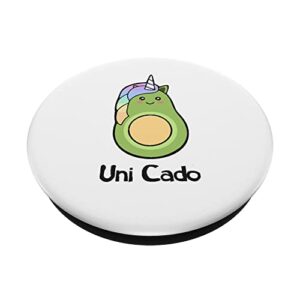 Uni Cado, Cute Avocado, Funny Unicorn, Guacamole, Vegan PopSockets Swappable PopGrip