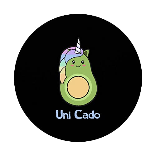 Uni Cado, Cute Avocado, Funny Unicorn, Guacamole, Vegan PopSockets Swappable PopGrip