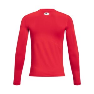 Under Armour Boys' HeatGear Armour Long-Sleeve T-Shirt, (600) Red / / White, Large