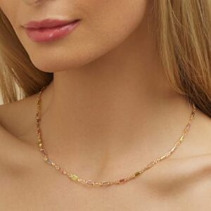 Barzel 18K Gold Plated Multi Stone Crystal Baguette Necklace for Women - Made In Brazil