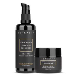 JSHealth Cleanse & Hydrate Skincare Bundle - Gentle Facial Cleanser & Ceramide Face Moisturizer