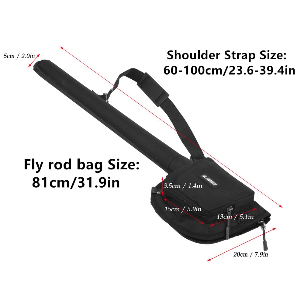 ZPZGOG 31inch Fly Fishing Rod Case Fishing Tackle Bag Fishing Pole Storage Bag Fishing Rod Bag Canvas Water-Resistant Fishing Rod Tube Case Fly Fishing Rod Gear Bag