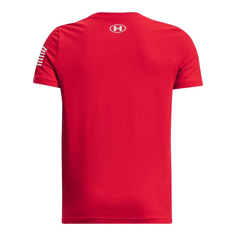 Under Armour Boys' Freedom Logo T-Shirt, (600) Red / / White, Youth Large